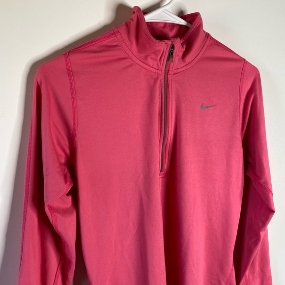 Nike Element Womens 1/4 Zip Pullover Sz S Pink Dri-Fit Mock Collar Thumb Holes - Picture 3 of 9
